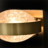 Modern Black Metal Frosted Glass Globe Wall Sconce Image - 15