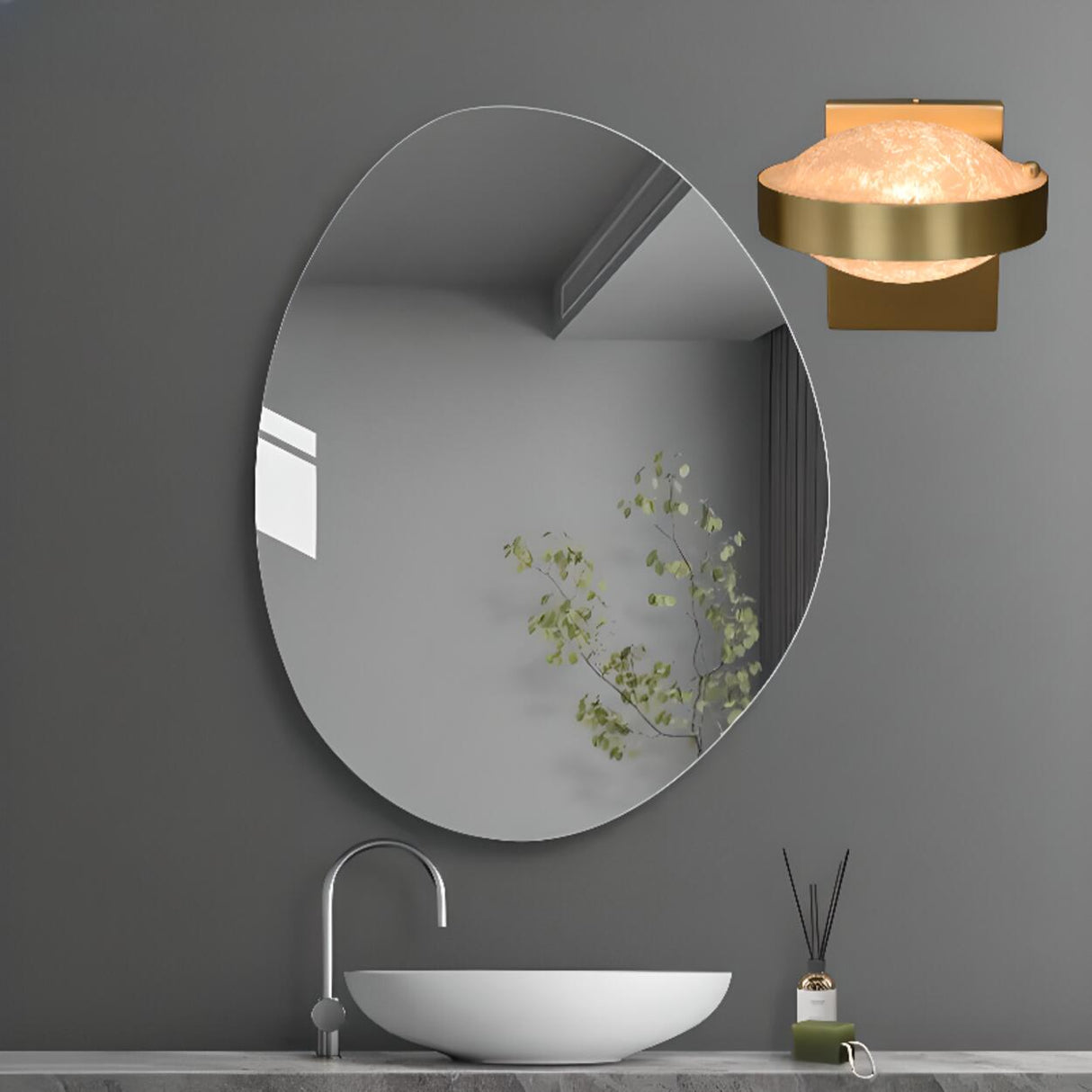 Modern Black Metal Frosted Glass Globe Wall Sconce Image - 3