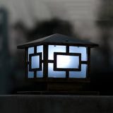 Modern Black Metal Lantern Outdoor Garden Table Lamp Image - 2