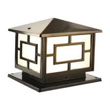 Modern Black Metal Lantern Outdoor Garden Table Lamp Image - 6