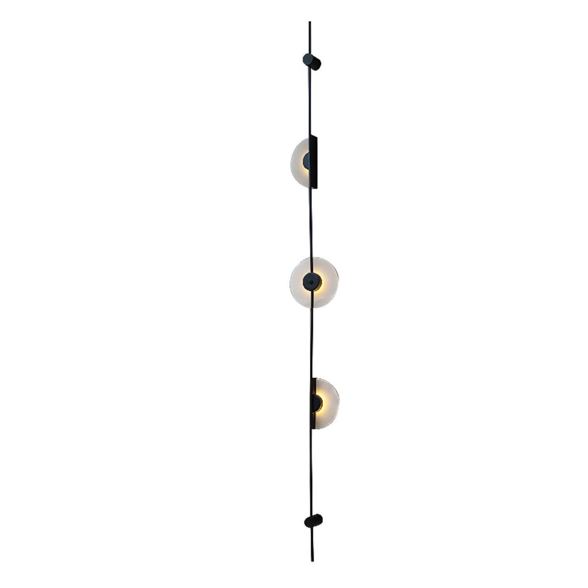 Modern Black Metal LED Vertical String Wall Sconce Image - 5