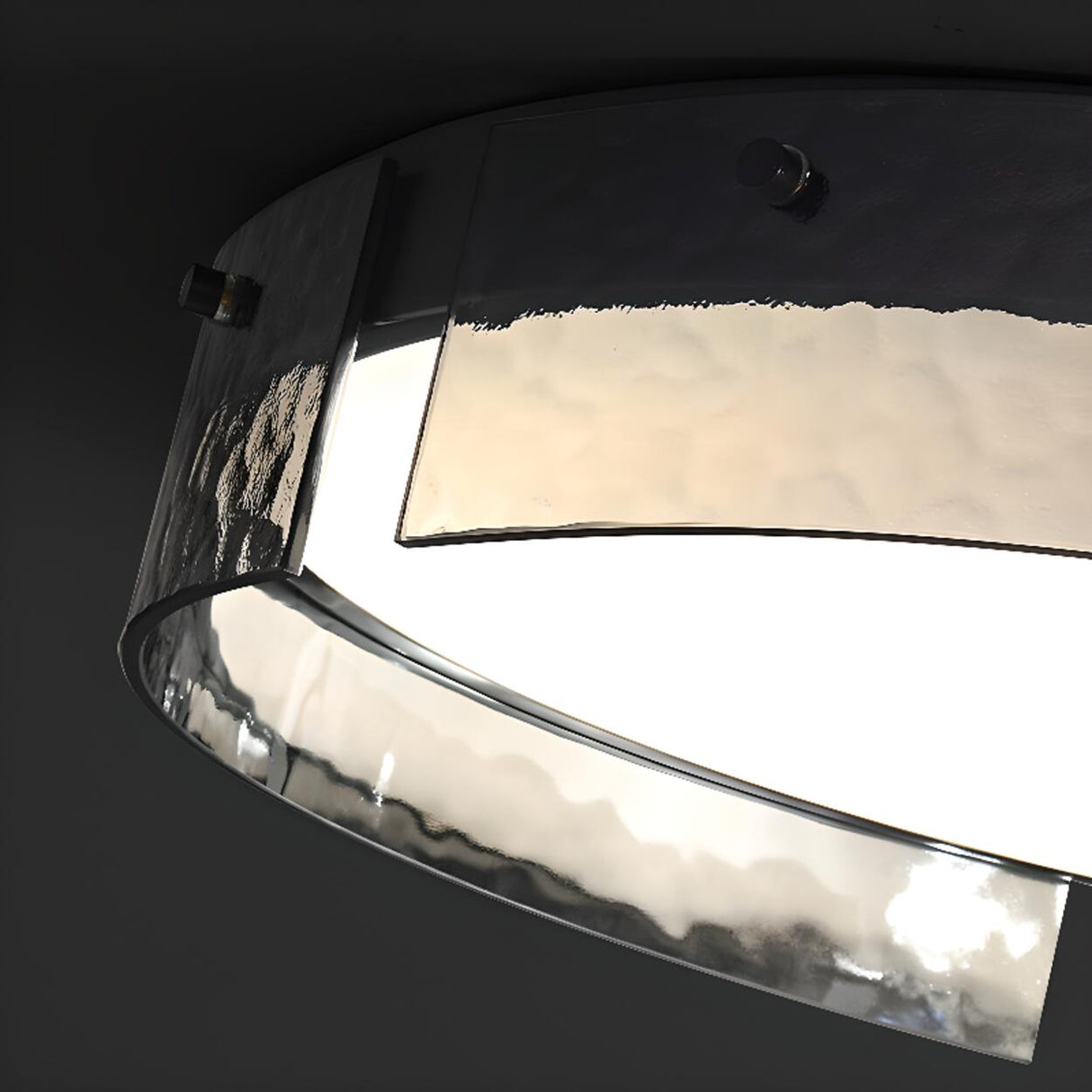 Modern Black Metal Round Flush Mount Ceiling Light Image - 10