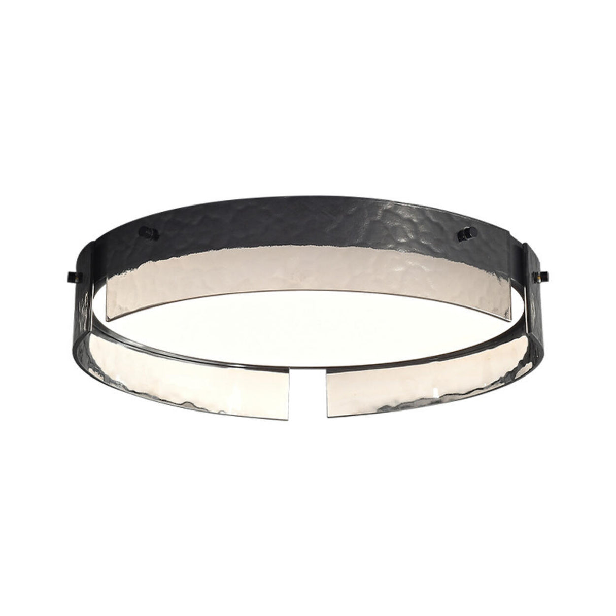 Modern Black Metal Round Flush Mount Ceiling Light Image - 5