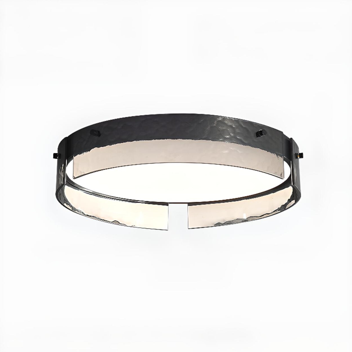 Modern Black Metal Round Flush Mount Ceiling Light Image - 6