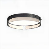 Modern Black Metal Round Flush Mount Ceiling Light Image - 7