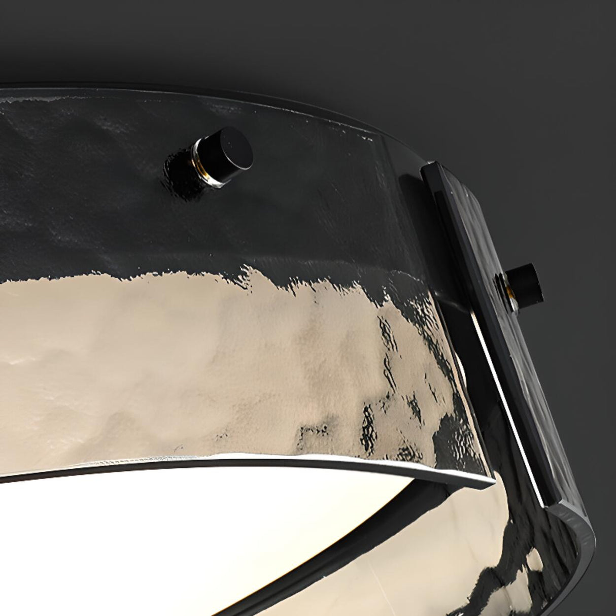 Modern Black Metal Round Flush Mount Ceiling Light Image - 9