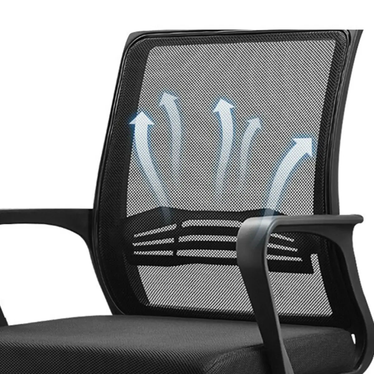 Modern Black Mid-Back Ergonomic Mesh Office Chair Image - 12