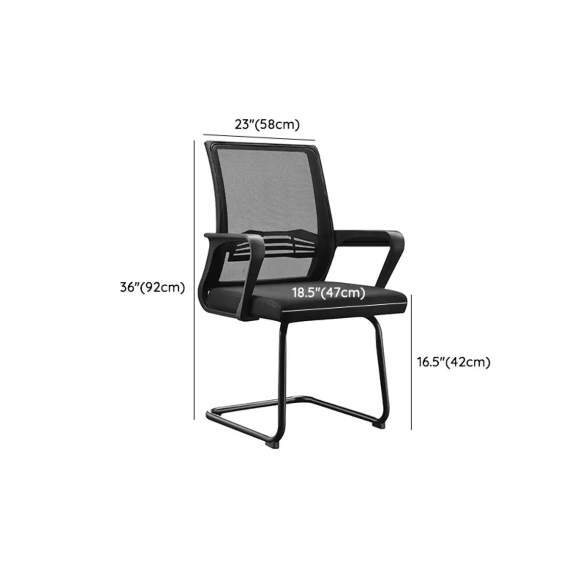 Modern Black Mid-Back Ergonomic Mesh Office Chair 