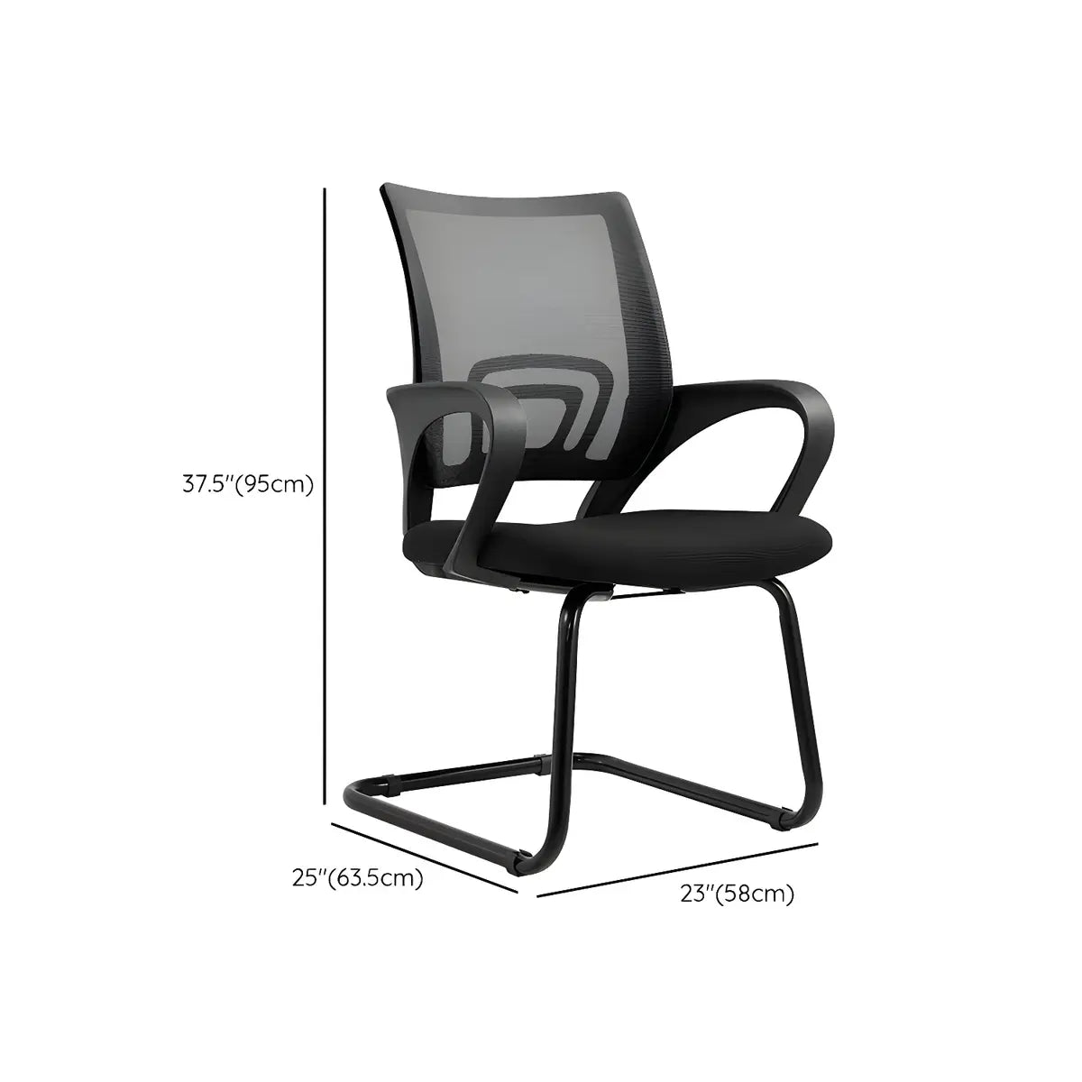 Modern Black Mid-Back Swivel Ergonomic Mesh Office Chair Image - 8