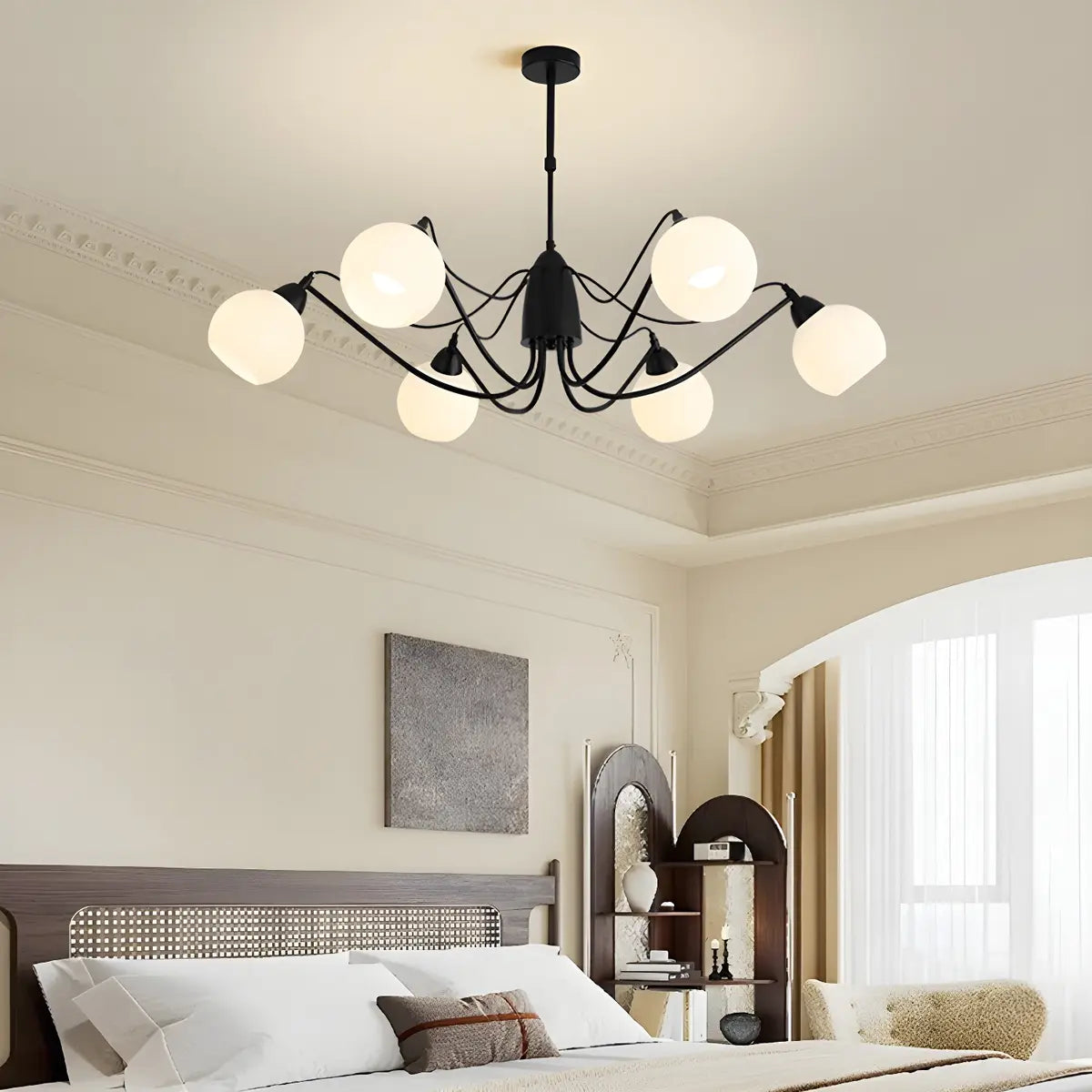 Modern Black Multi-Arm Ceiling Chandelier Lamp