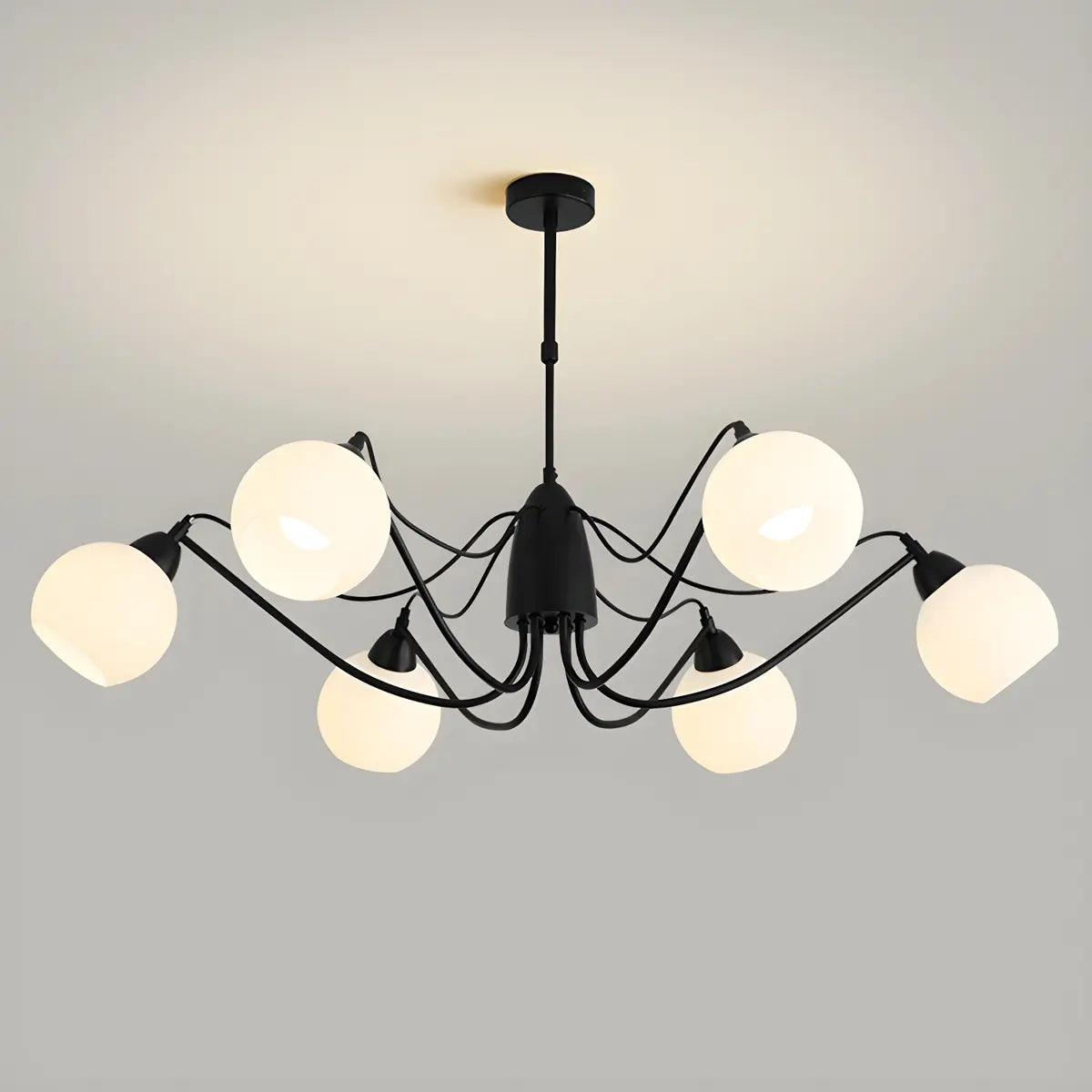 Modern Black Multi-Arm Ceiling Chandelier Lamp