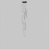 Modern Black Multi-Tube Acrylic LED Round Pendant Light Image - 14