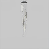 Modern Black Multi-Tube Acrylic LED Round Pendant Light Image - 15