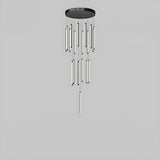 Modern Black Multi-Tube Acrylic LED Round Pendant Light Image - 19