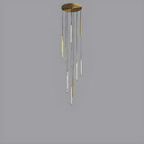 Modern Black Multi-Tube Acrylic LED Round Pendant Light Image - 7