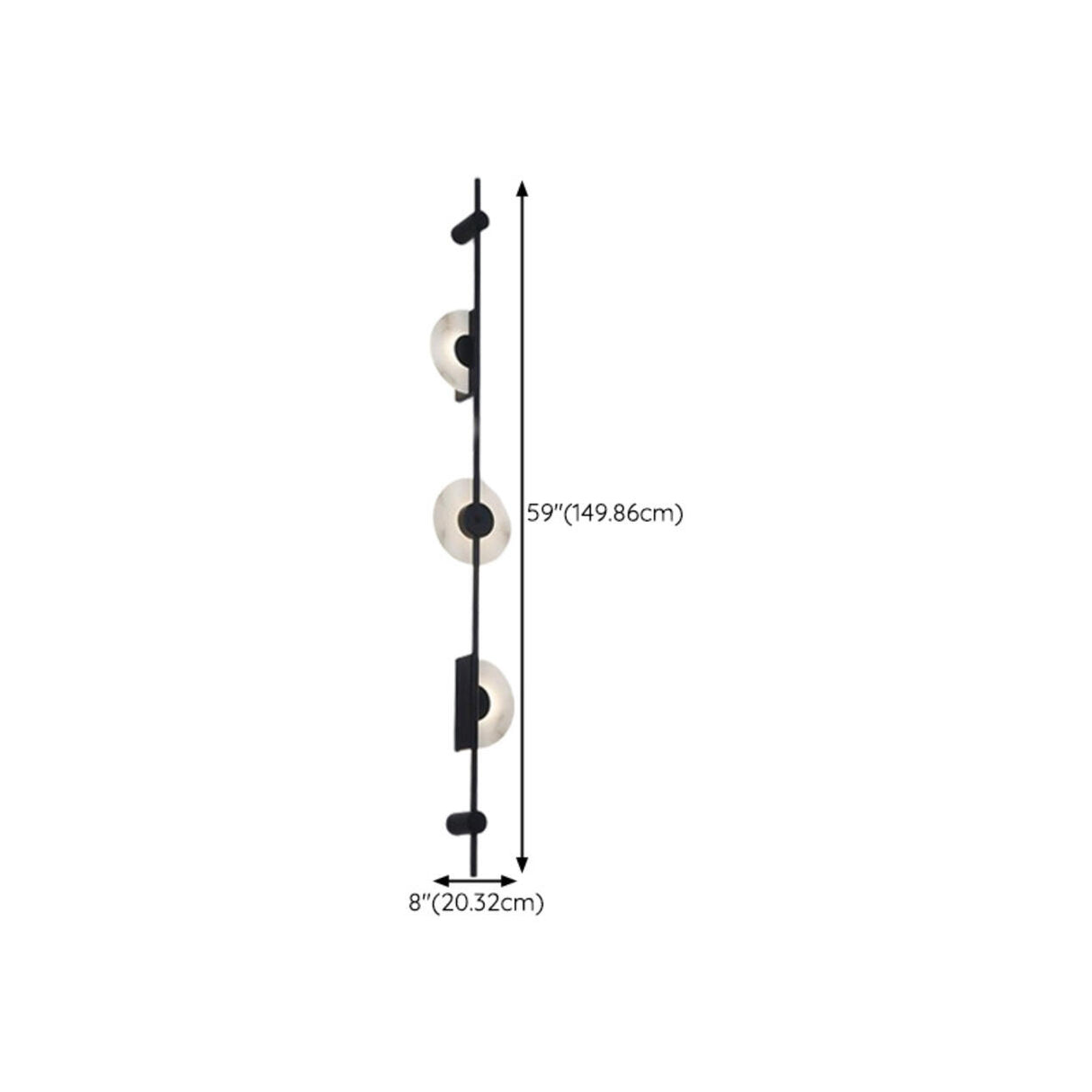 Modern Black Orb Vertical LED Wall Sconce Light Image - 10