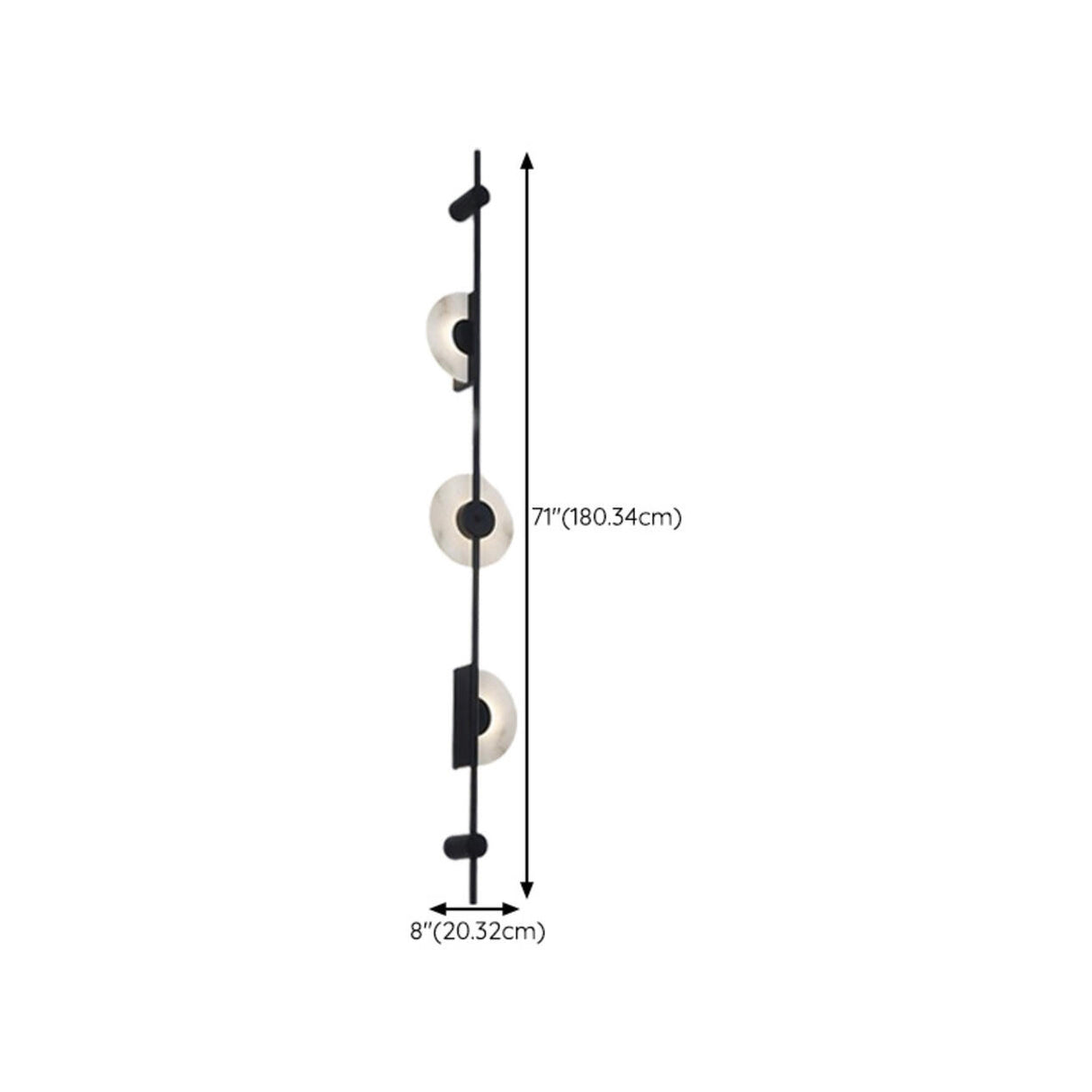 Modern Black Orb Vertical LED Wall Sconce Light Image - 11