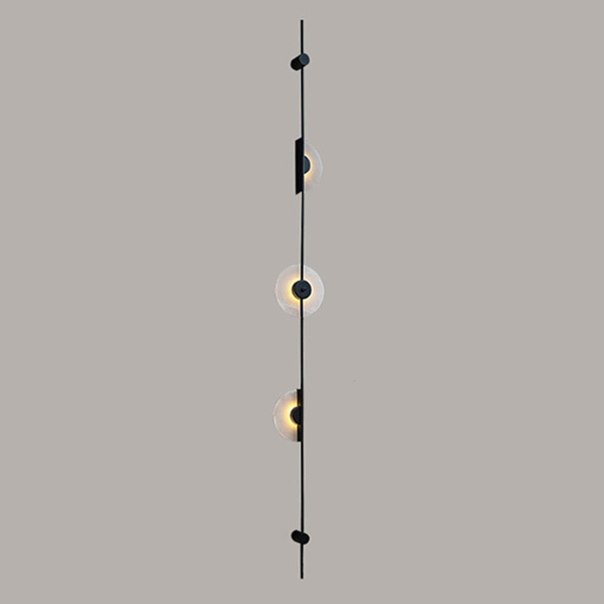 Modern Black Orb Vertical LED Wall Sconce Light Image - 5