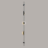 Modern Black Orb Vertical LED Wall Sconce Light Image - 5