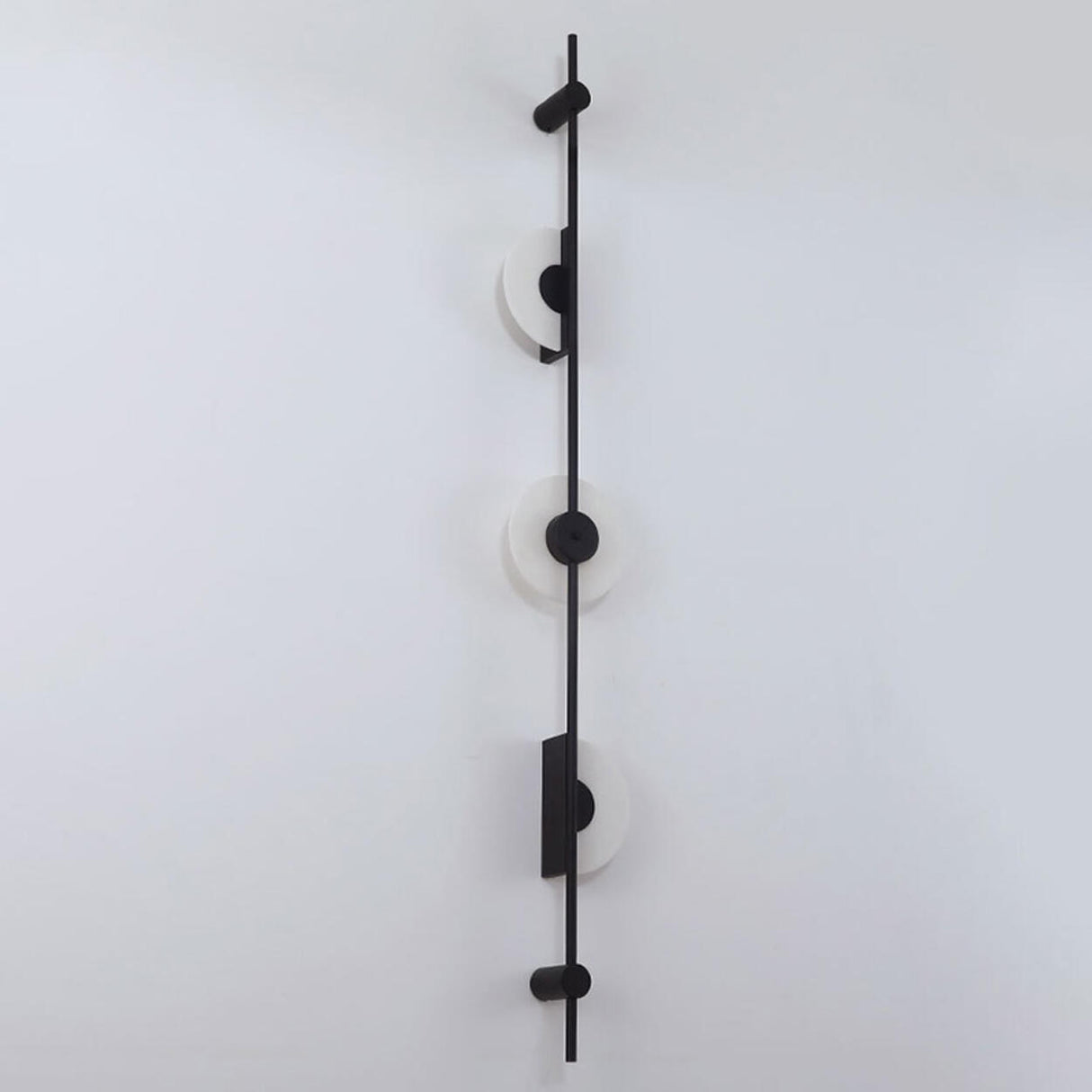 Modern Black Orb Vertical LED Wall Sconce Light Image - 6