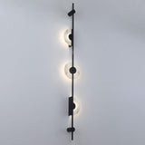 Modern Black Orb Vertical LED Wall Sconce Light Image - 7