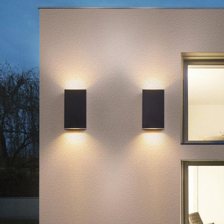 Modern Black Outdoor Up Down Wall Sconce Image - 1