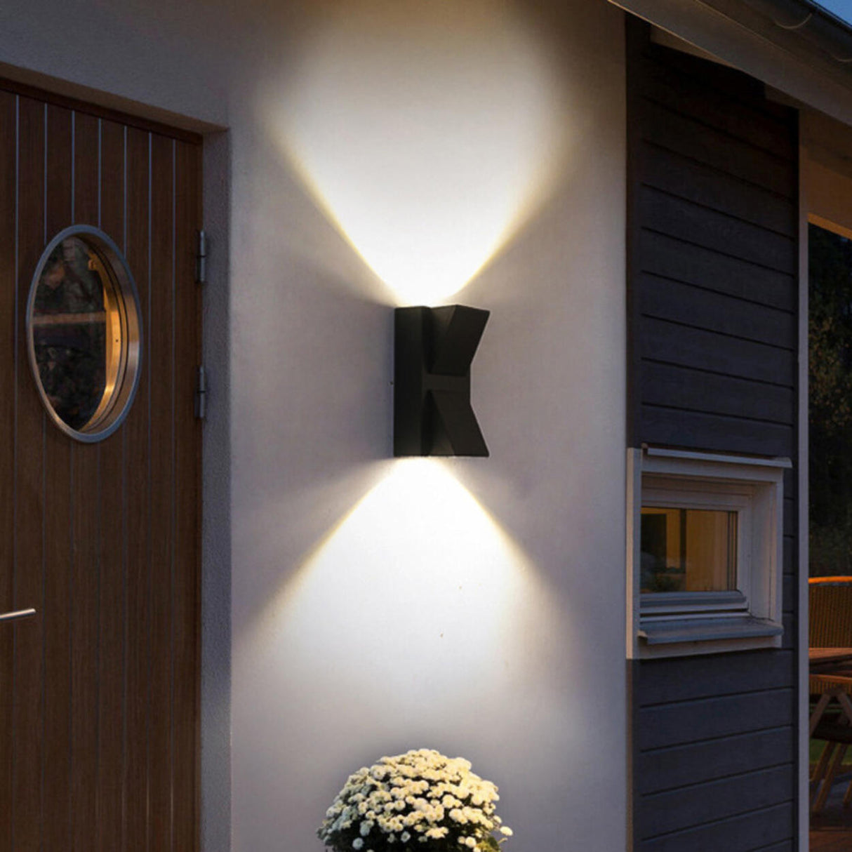 Modern Black Outdoor Up Down Wall Sconce Image - 8