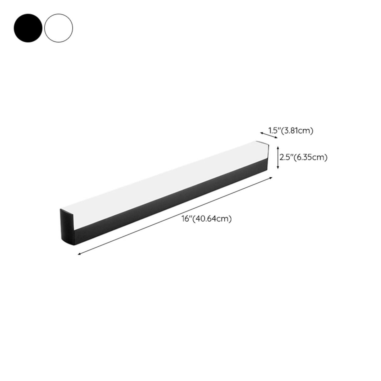 Modern Black Rectangluar LED Bathroom Vanity Light 