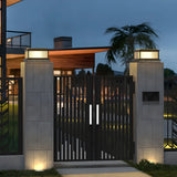 Modern Black Rectangular Hollow Floor Outdoor Lamp Image - 10