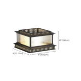 Modern Black Rectangular Hollow Floor Outdoor Lamp #size