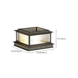 Modern Black Rectangular Hollow Floor Outdoor Lamp Image - 13