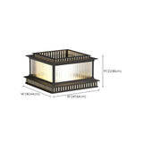 Modern Black Rectangular Hollow Floor Outdoor Lamp Image - 14