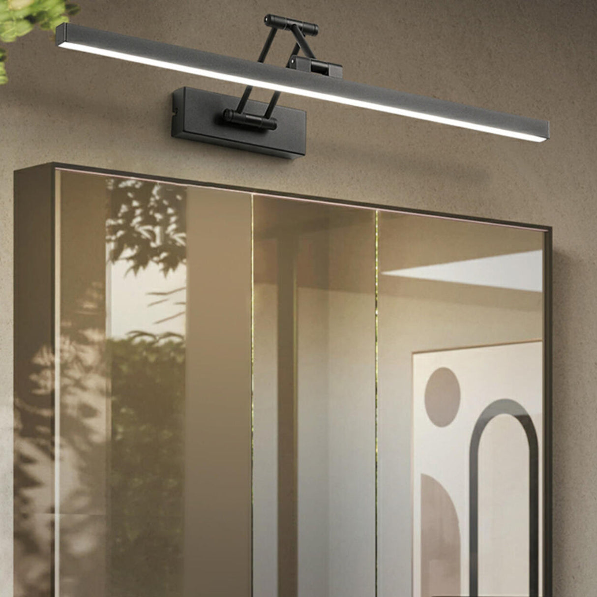 Modern Black Rectangular Integrated LED Vanity Light Image - 1