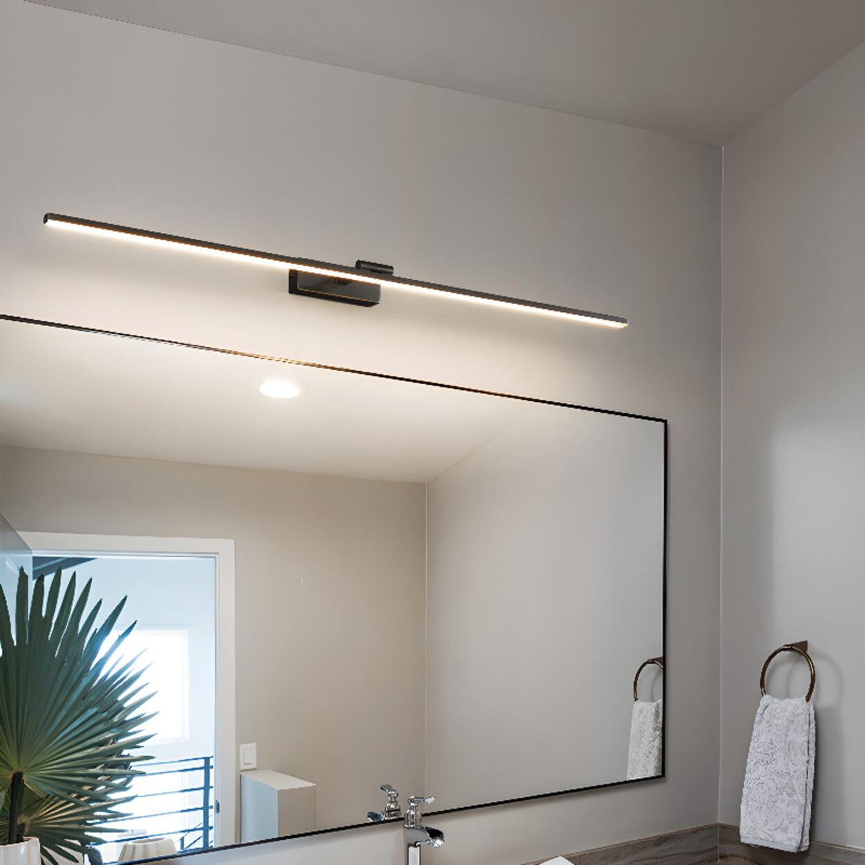 Modern Black Rectangular LED Bathroom Vanity Light  Image - 2