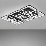 Modern Black Rectangular LED Semi-Flush Mount Light Image - 10