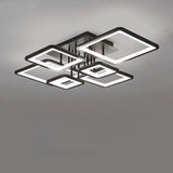 Modern Black Rectangular LED Semi-Flush Mount Light Image - 8