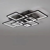 Modern Black Rectangular LED Semi-Flush Mount Light Image - 9