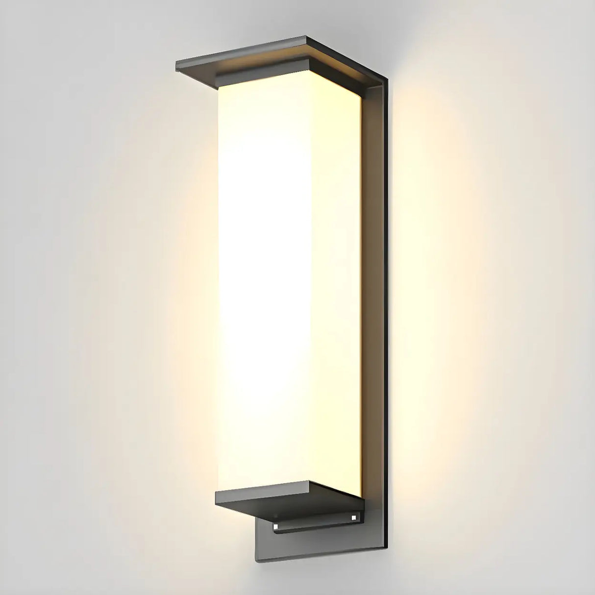 Modern Black Rectangular Metal Outdoor Wall Lights Image - 10