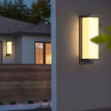 Modern Black Rectangular Metal Outdoor Wall Lights Image - 6