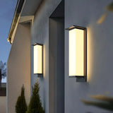 Modern Black Rectangular Metal Outdoor Wall Lights Image - 8