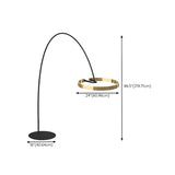 Modern Black Ring and Arc LED Metal Floor Lamp Image - 17