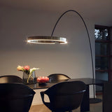 Modern Black Ring and Arc LED Metal Floor Lamp Image - 2