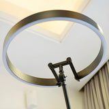 Modern Black Ring and Arc LED Metal Floor Lamp Image - 6