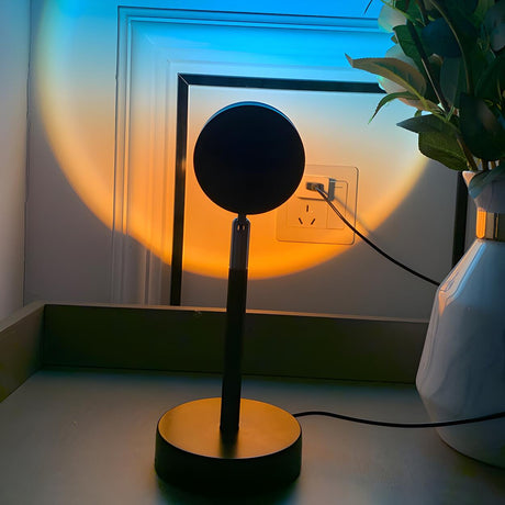 Modern Black Round Bedroom Atmosphere LED Table Lamp Image - 1