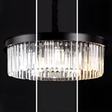 Modern Black Round Crystal Black Living Room Chandelier Image - 13