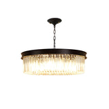 Modern Black Round Crystal Black Living Room Chandelier Image - 7