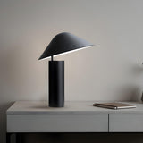 Modern Black Simple Conical Shade Column Table Lamp Image - 3