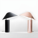 Modern Black Simple Conical Shade Column Table Lamp Image - 4