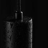 Modern Black Sintered Stone Cylinder Pendant Light Image - 6