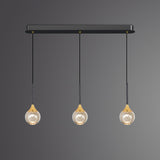 Modern Black Sleek Clear Crystal Globe Pendant Light Image - 8